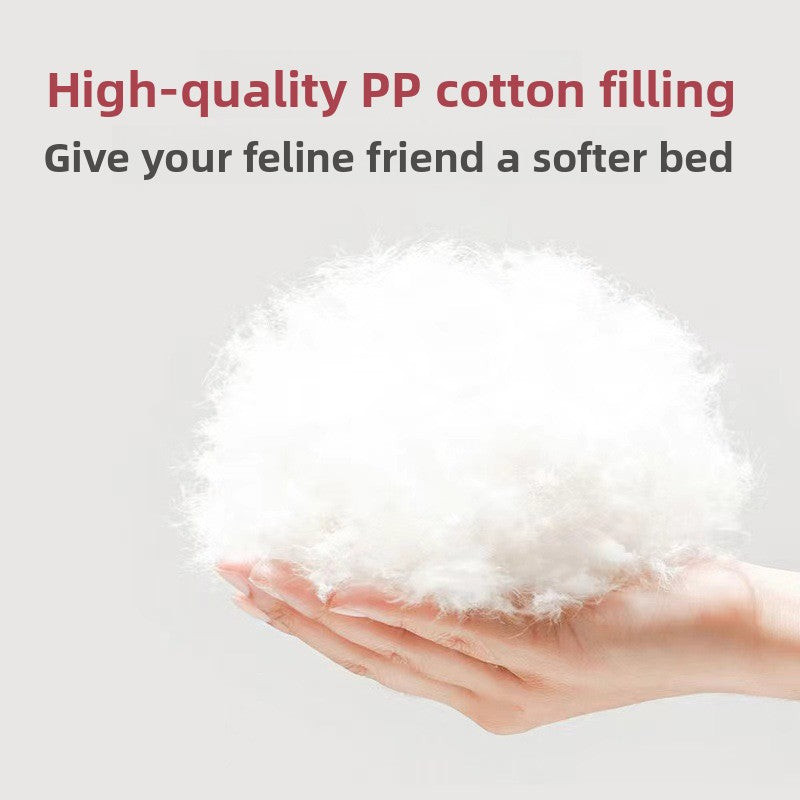 Round Enclosed Plush Cat Bed for Cats and Small Dogs