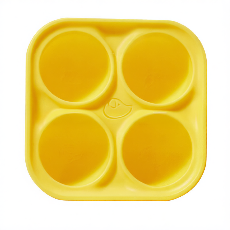 Four-Compartment Silicone Dog Snack Tray, Reusable and Easy to Clean, Yellow or Pink