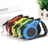 Automatic retractable dog lead in blue with compact handle
