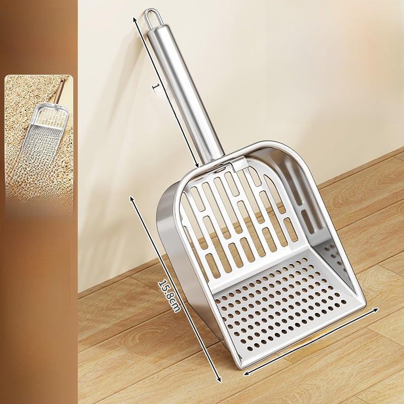 Long Handle Cat Litter Shovel in Stainless Steel or Plastic