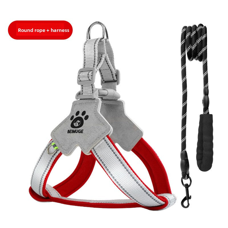 Escape-resistant reflective dog harness, 4 sizes available from Pet Royale UK