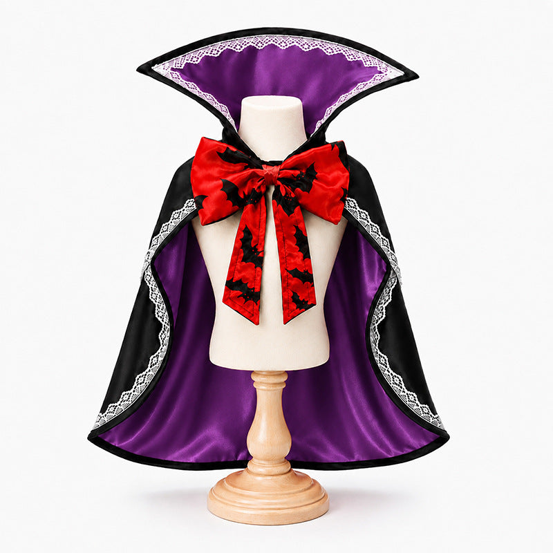 Red knight style Halloween cape with lace for dogs, photo 9