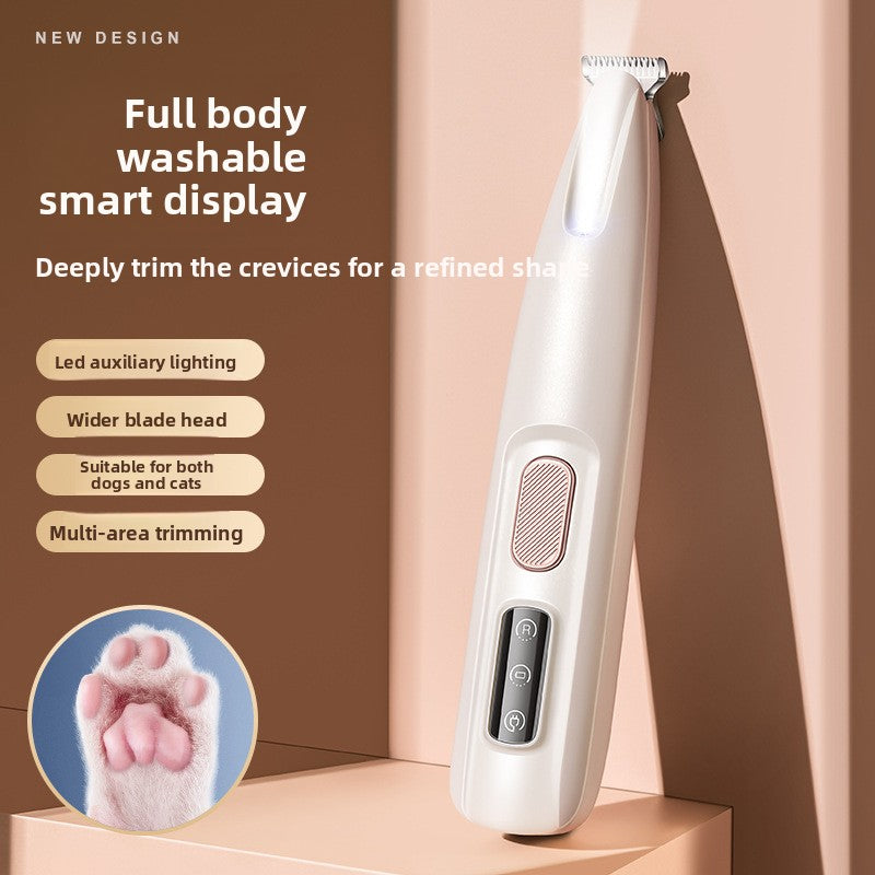 Waterproof Pet Hair Trimmer with LED Light and Clipper Oil