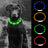 USB rechargeable LED silicone dog collar in Red Fibre Optic, front view