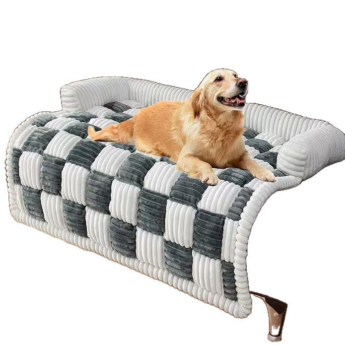 Khaki non-slip dog mat in 85 by 85cm size