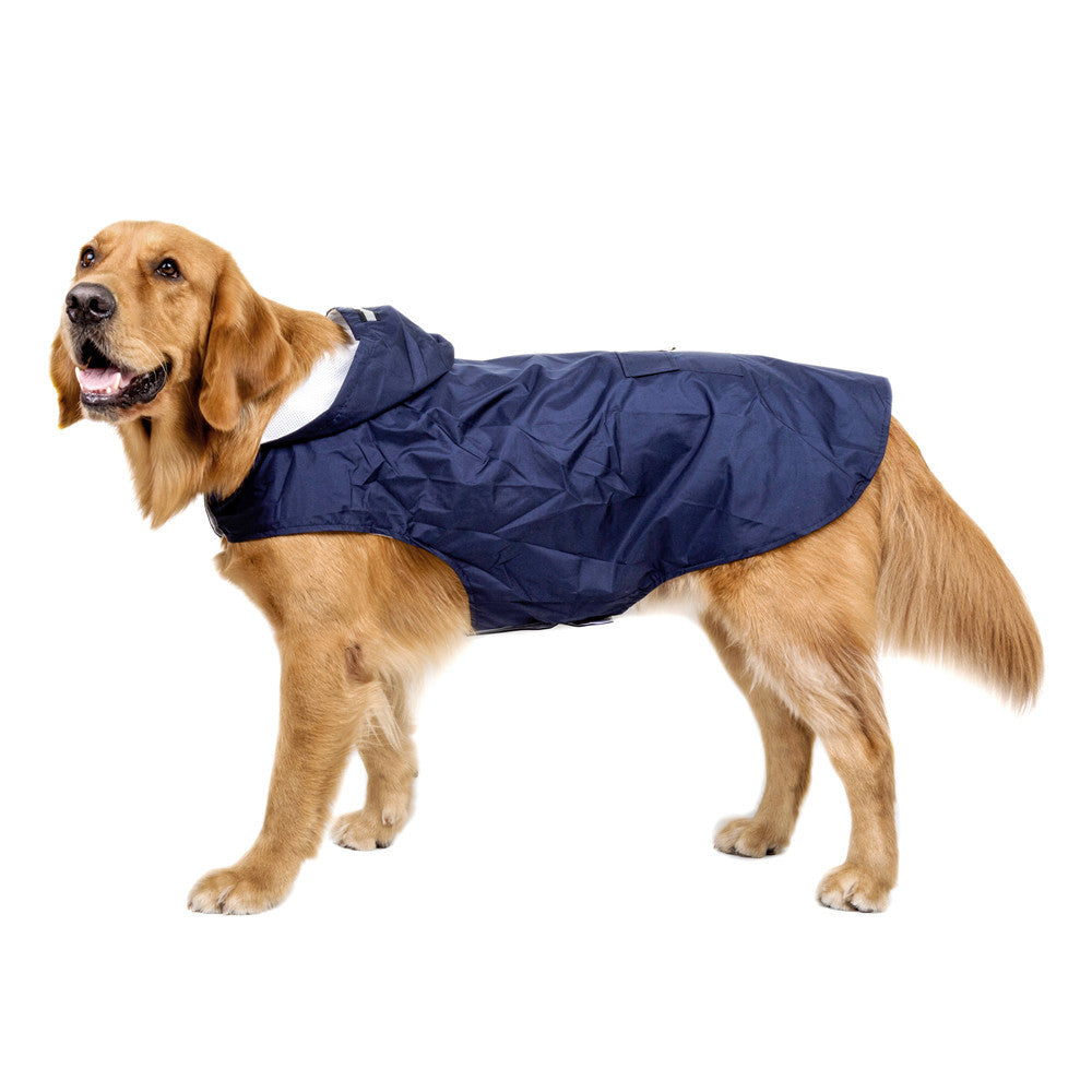 Hooded reflective nylon rain poncho for large dogs, product image 6