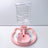 Gravity pet water dispenser bowl with anti-tip base in Floor Standing with Bottle, Pink