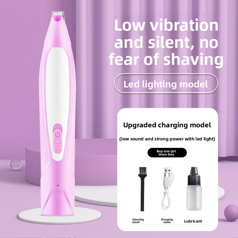Silent LED Pet Hair Trimmer with Safety Guard for Dogs and Cats