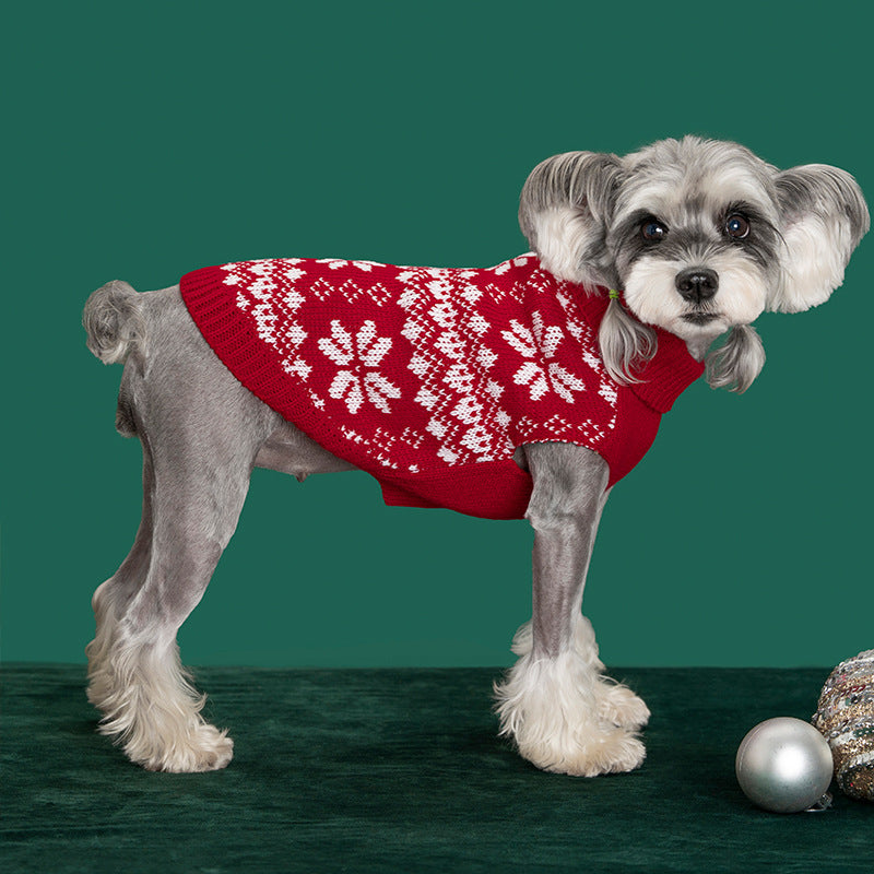 Knitted preppy V-neck pet jumper vest in Student Blue, front view