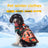 Reflective waterproof dog coat with lamb fleece lining in Orange Camouflage, close-up detail