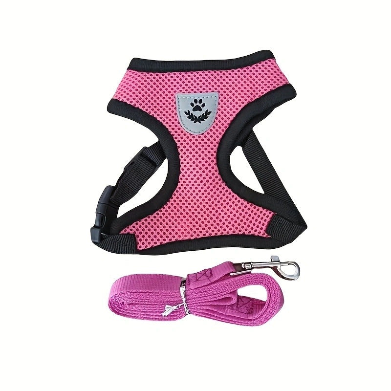 No-choke vest harness and lead set, 4 sizes available