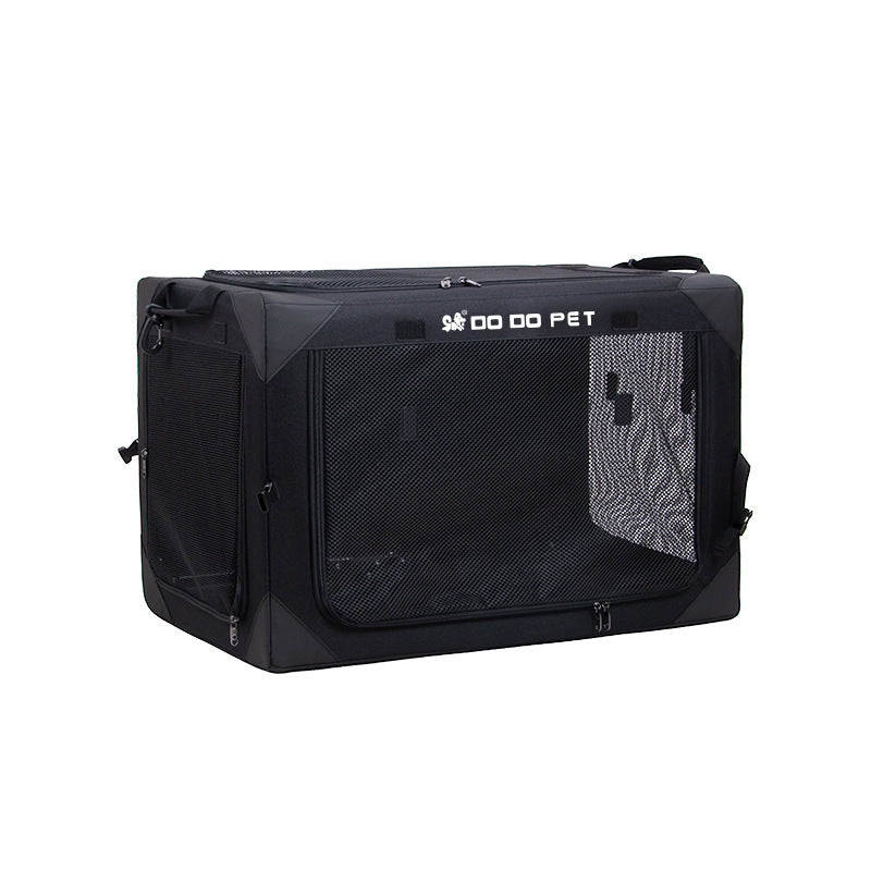 Foldable car pet crate for dogs and cats in Black, size Small