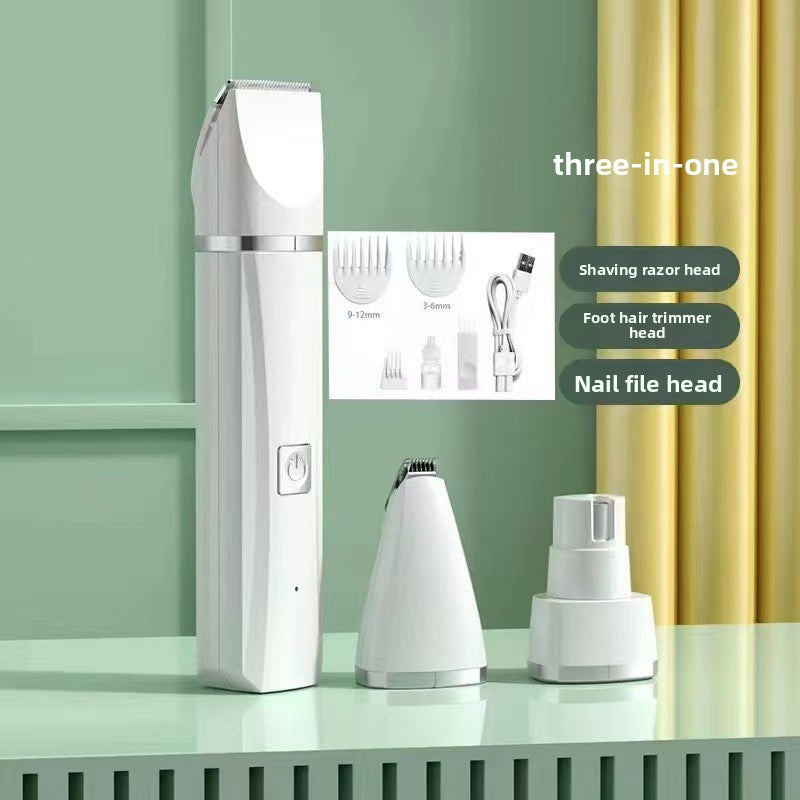 4-in-1 Pet Grooming Clipper Kit with Paw, Face and Nail Heads