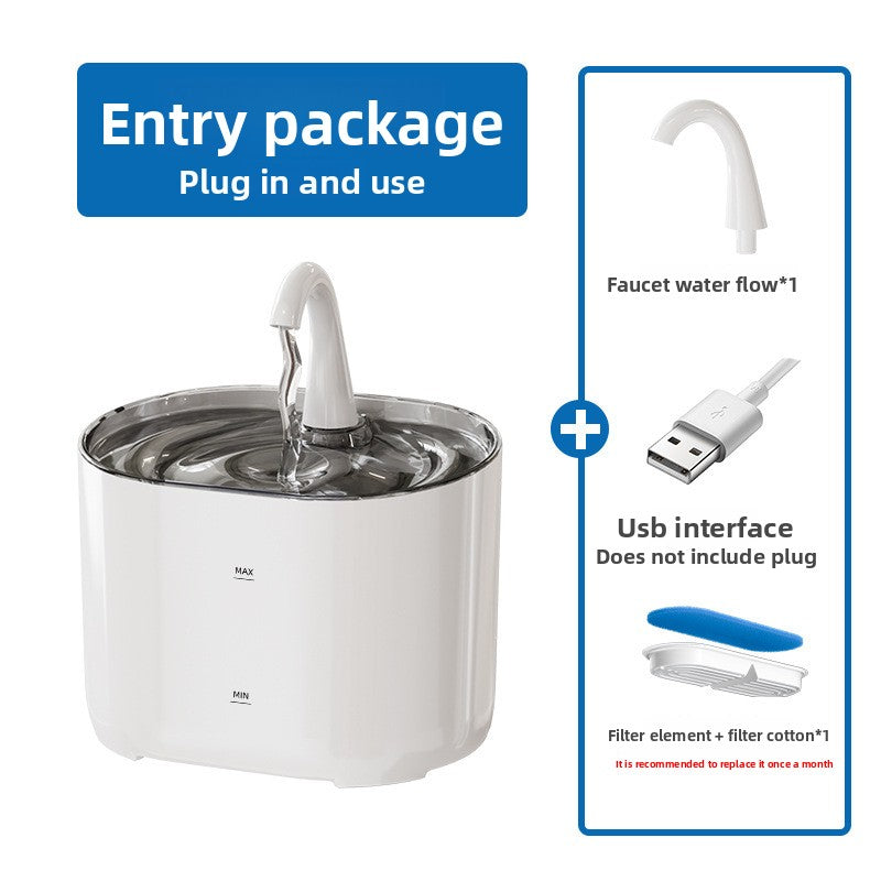 2L Pet Water Fountain with Smart Sensor, Quiet USB Pump and Replaceable Filter