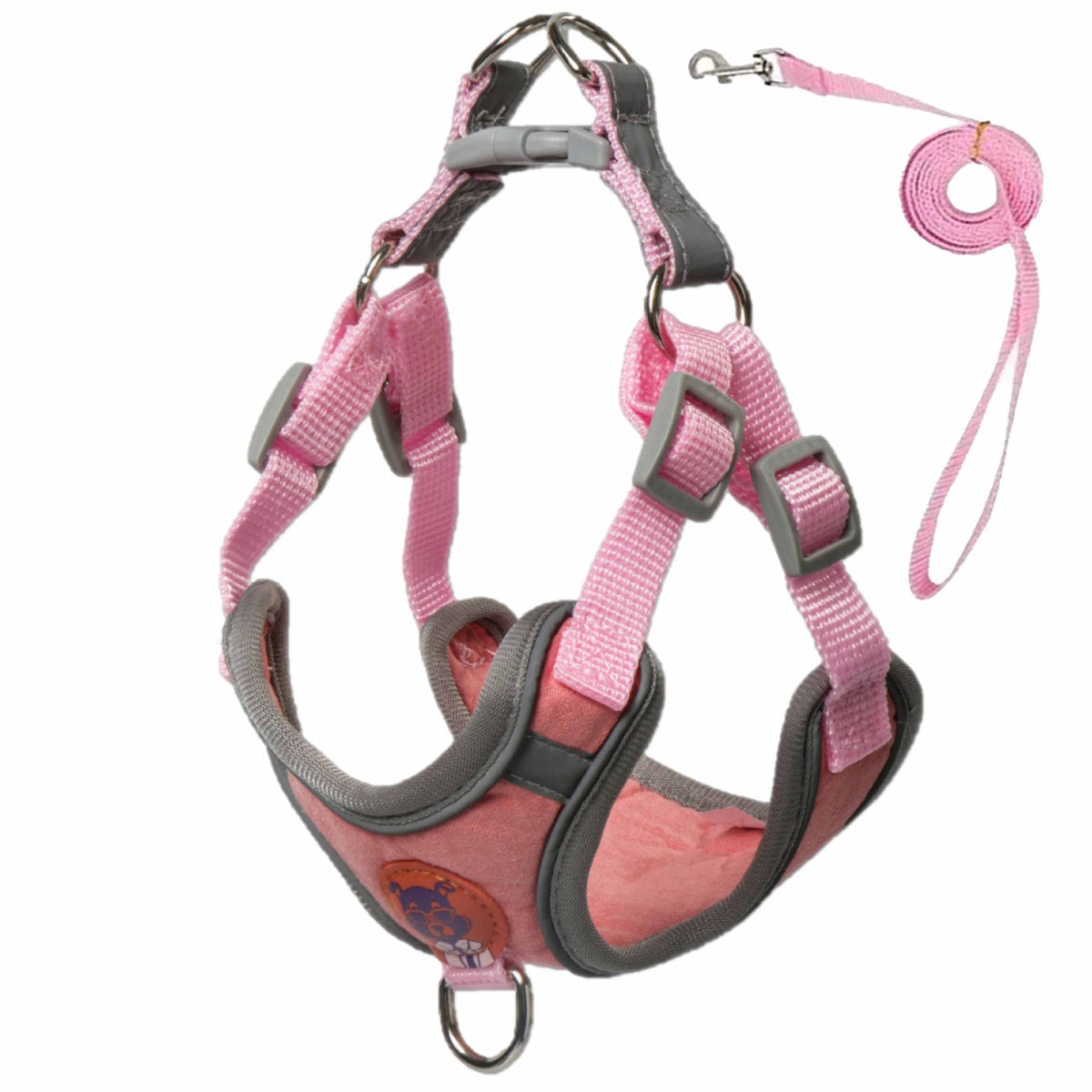 Reflective vest harness with flat lead, available from Pet Royale UK