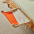 Grey and pink double cat hammock with wooden frame