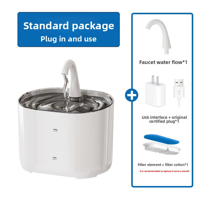 2L Pet Water Fountain with Smart Sensor, Quiet USB Pump and Replaceable Filter