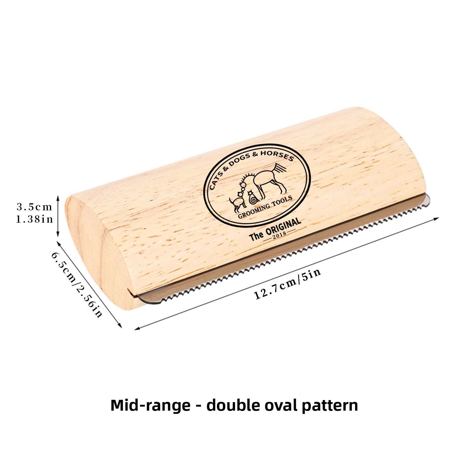Solid Wood Grooming Brush for Dogs, Cats and Horses