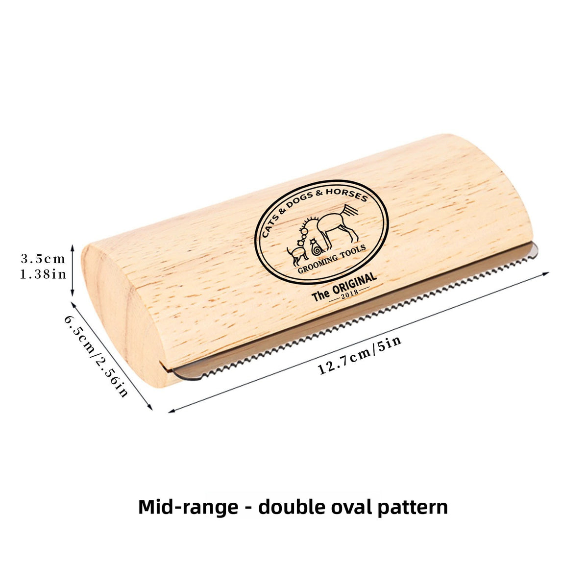 Solid Wood Grooming Brush for Dogs, Cats and Horses