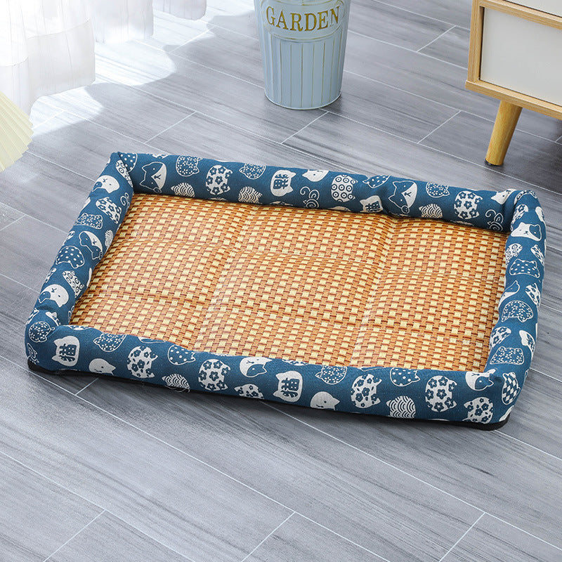 Gel pet cooling mat with print in Blue Cat, size 60 x 45cm