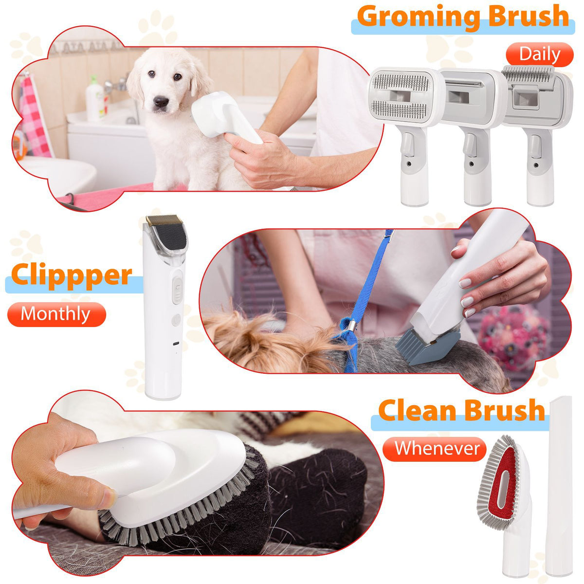 Multi-Functional Dog Grooming Brush with Vacuum Function