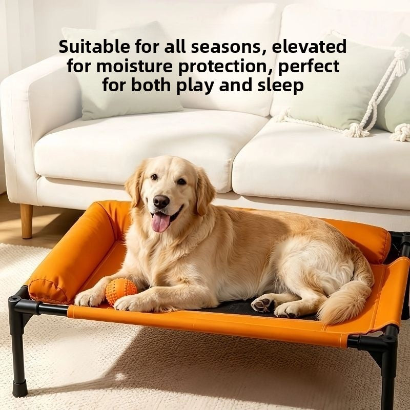 Foldable Elevated Dog Bed, Raised Cooling Cot for Outdoor Use