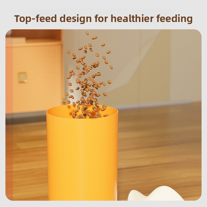 Automatic Gravity Pet Food Feeder and Water Dispenser in Yellow, Blue or Pink with Bell