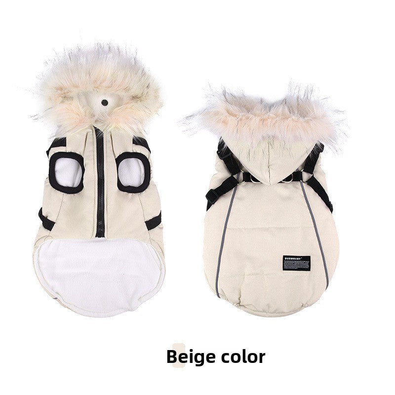 Padded dog coat with faux fur collar, available in 4 colours, image 23