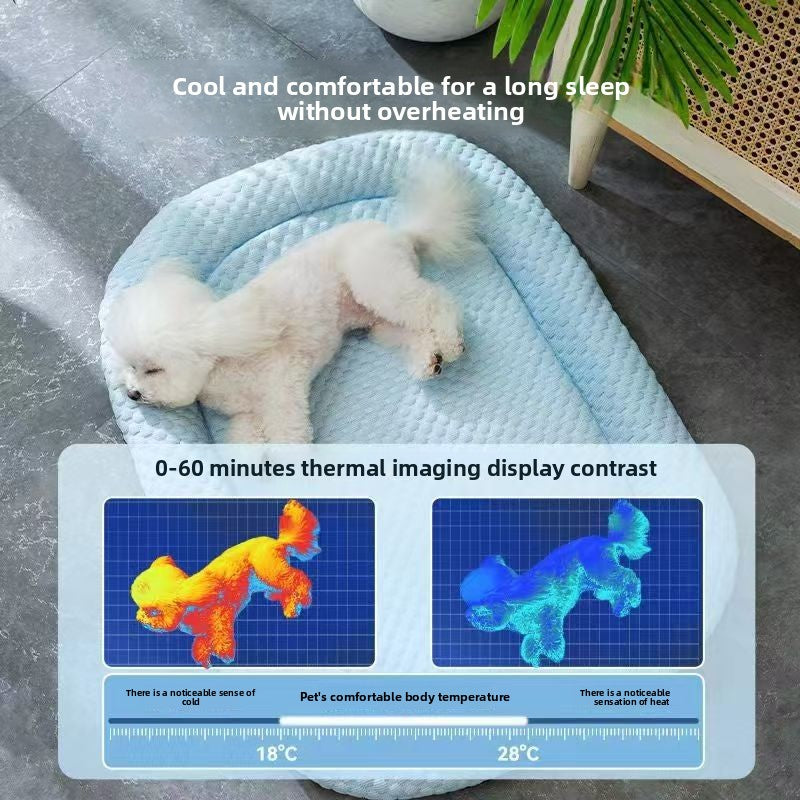 Ocean blue cooling bead mat for cats and small dogs, photo 4