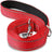Reflective nylon dog lead with padded handle in blue