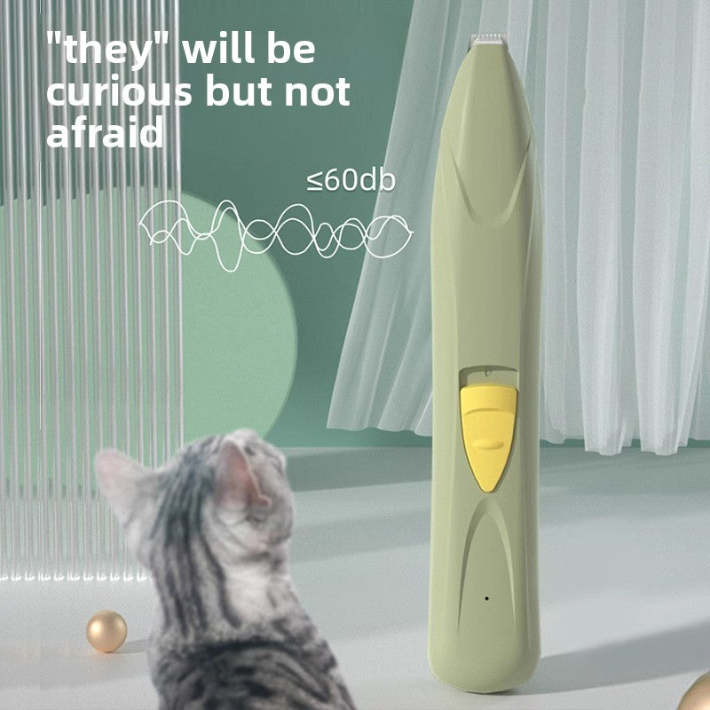 Compact Pet Hair Trimmer with Rounded Ceramic Blade