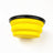 Collapsible silicone travel dog bowl in red folded flat