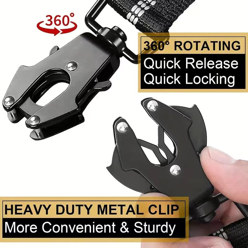 Tactical bungee dog lead, close-up detail view from Pet Royale UK