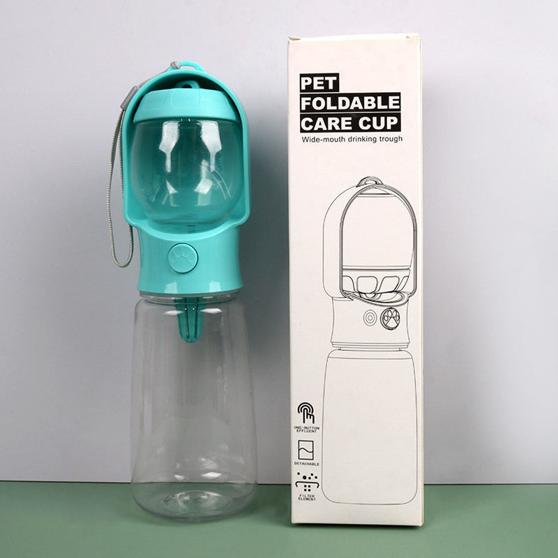 Portable Dog Water Bottle and Feeding Bowl Set, Leakproof Travel Bottle, Three Colours