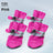 Anti-slip waterproof dog shoes with reflective strips in Blue Thick Plush, close-up detail