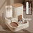 Cat Double Bowl Set with Water Dispenser, Ceramic or Steel