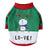 Coral fleece four-leg dog jumpsuit with holiday print in Red Style B, front view