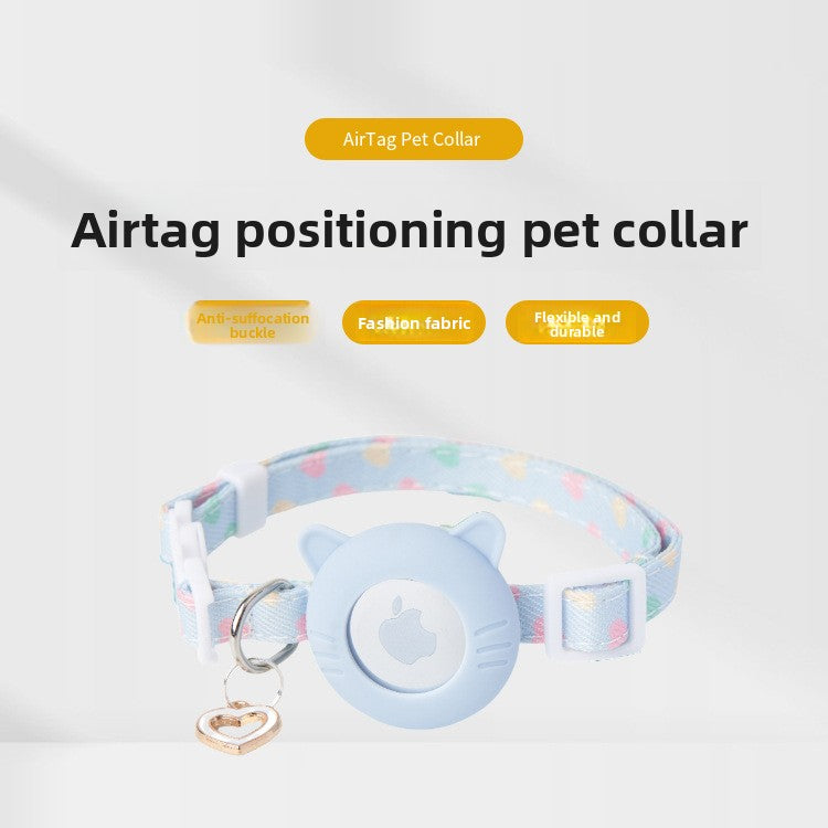 Striped elastic kitten collar with AirTag holder, tag not included, product image 2