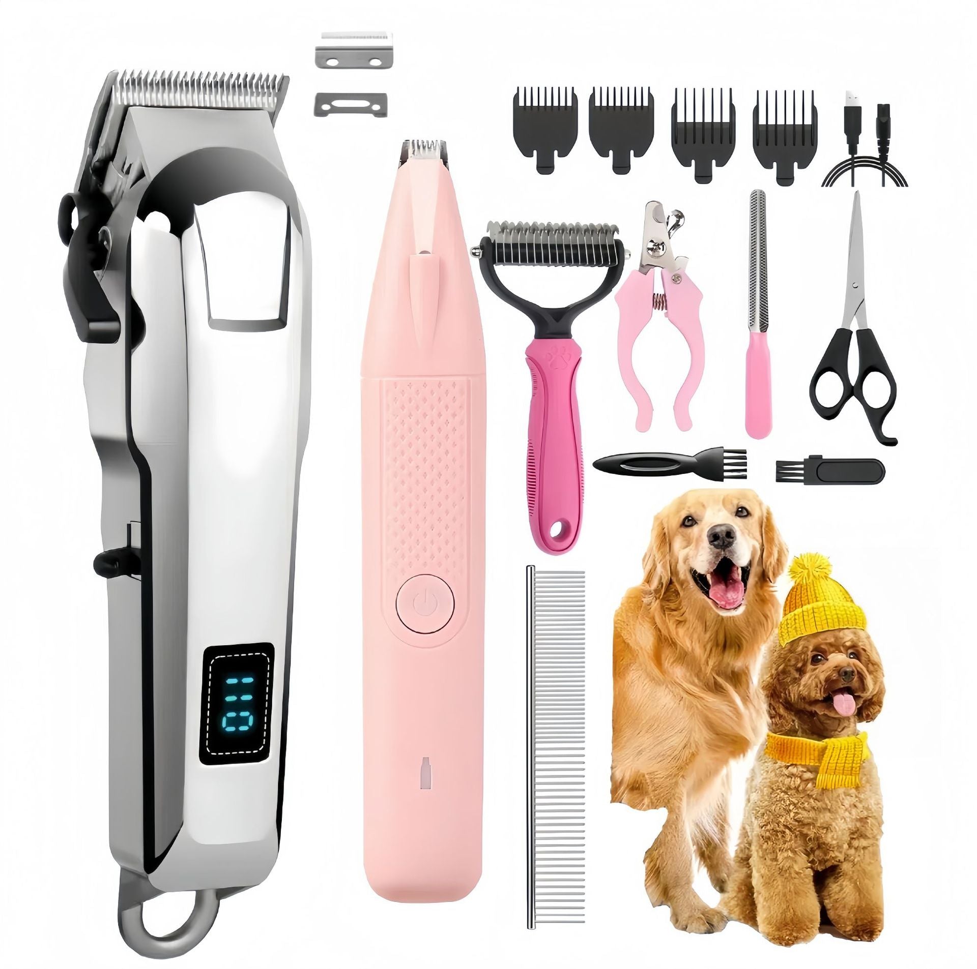 Cordless Electric Pet Clipper with Titanium Alloy Blades