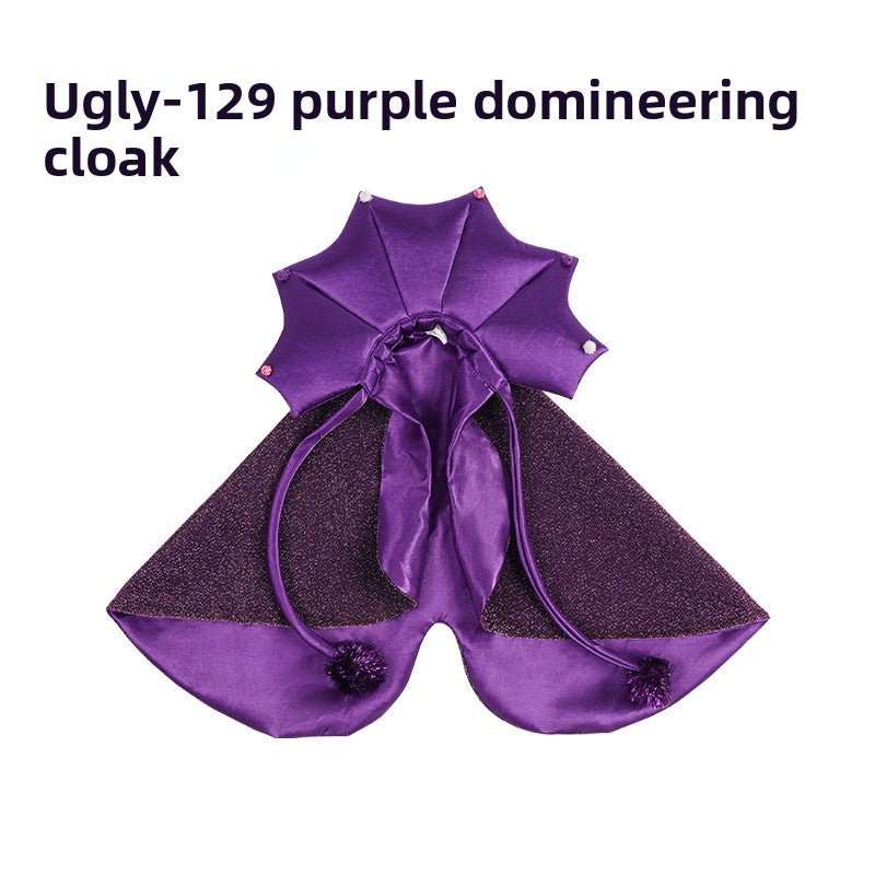 Halloween purple bat cloak for cats and dogs in Dark Purple Hat, material detail
