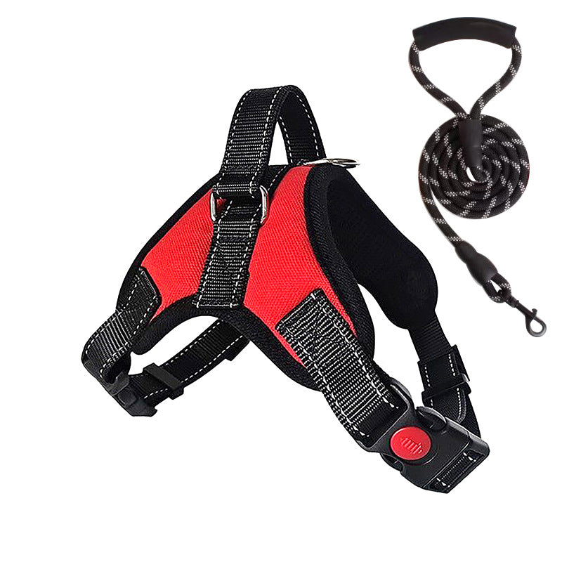 Reflective vest dog harness with lead, ideal for everyday use