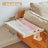 Grey and pink double cat hammock with wooden frame