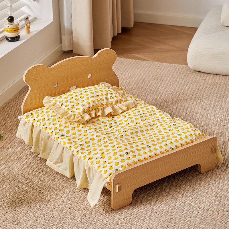 Removable washable pet bed with cute print, second detail photo