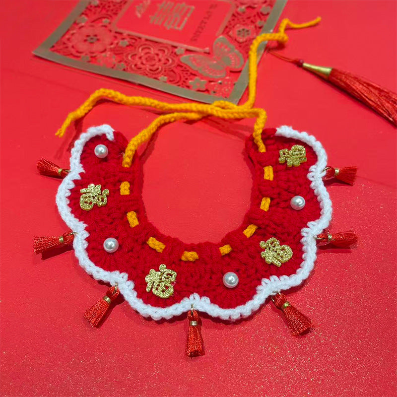 Hand knitted pet hat and collar scarf for dogs and cats, image 25