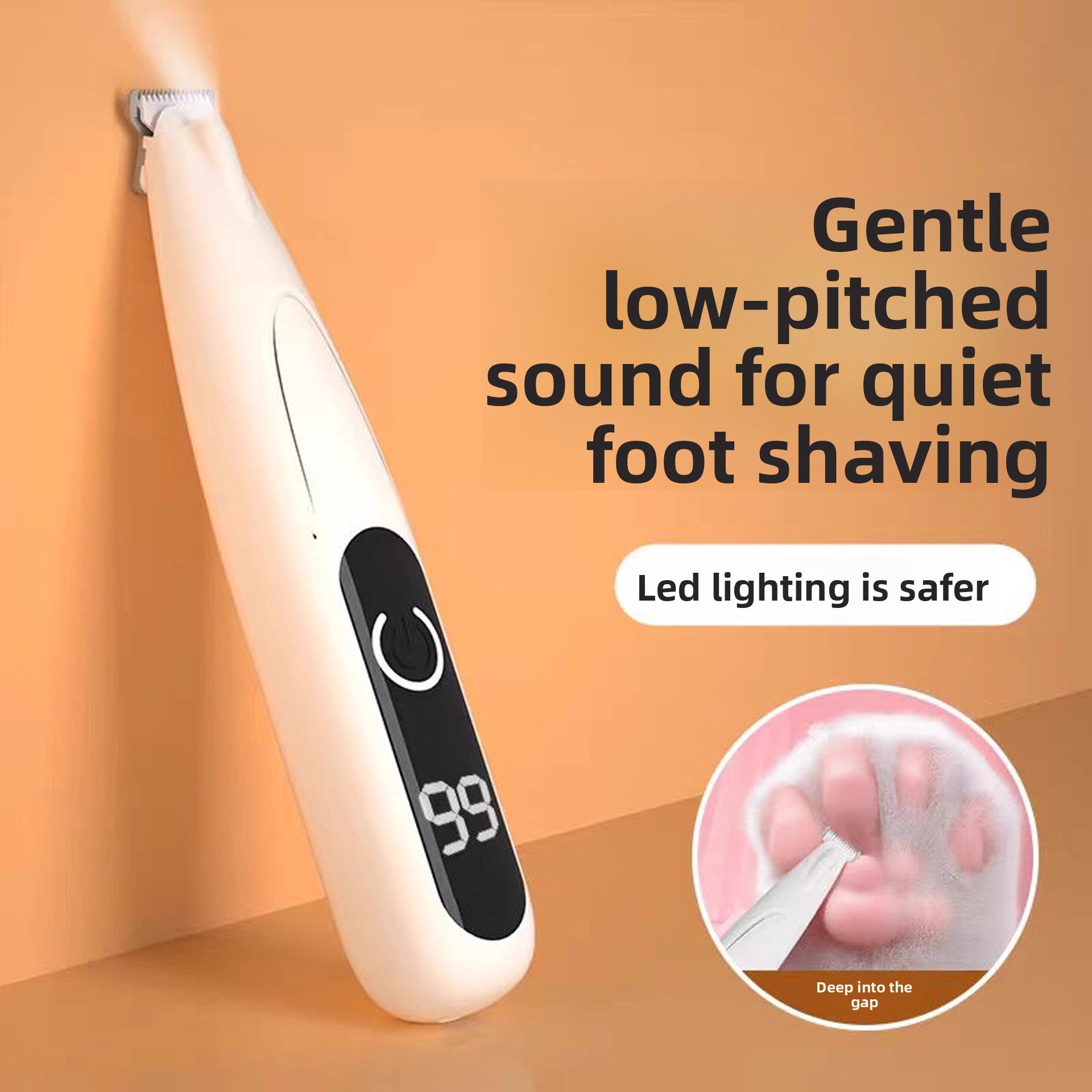 Digital Display Paw Trimmer with Rounded Blade and LED Light