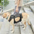 Denim dog harness and matching lead set in blue, product image 1