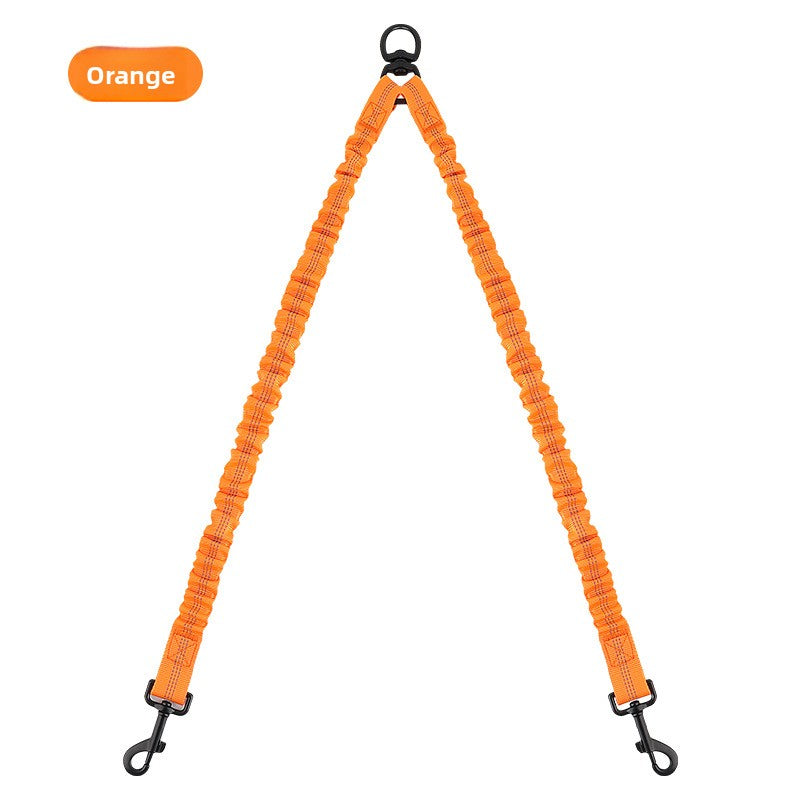 Tangle free twin dog lead shown in bright colour options