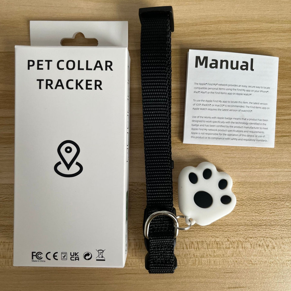 Mini Bluetooth Pet Tracker with Alarm, Anti-Lost Collar Locator