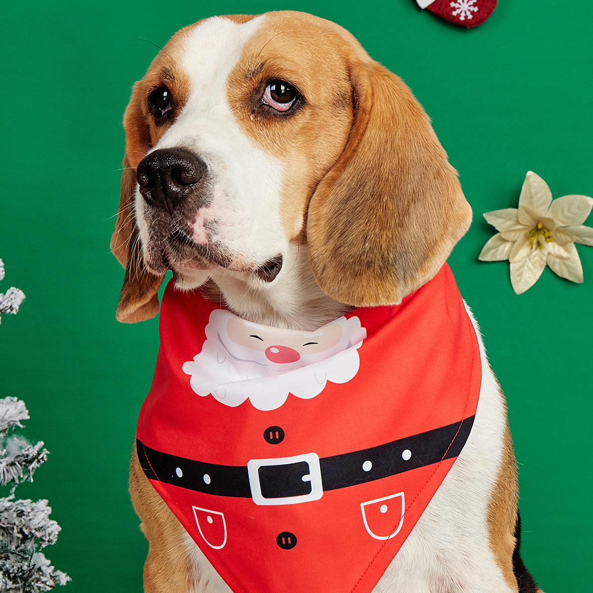 Cartoon print pet bandana for dogs and cats in Design 24, top view