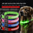 Waterproof LED fibre optic dog collar in Red, front view